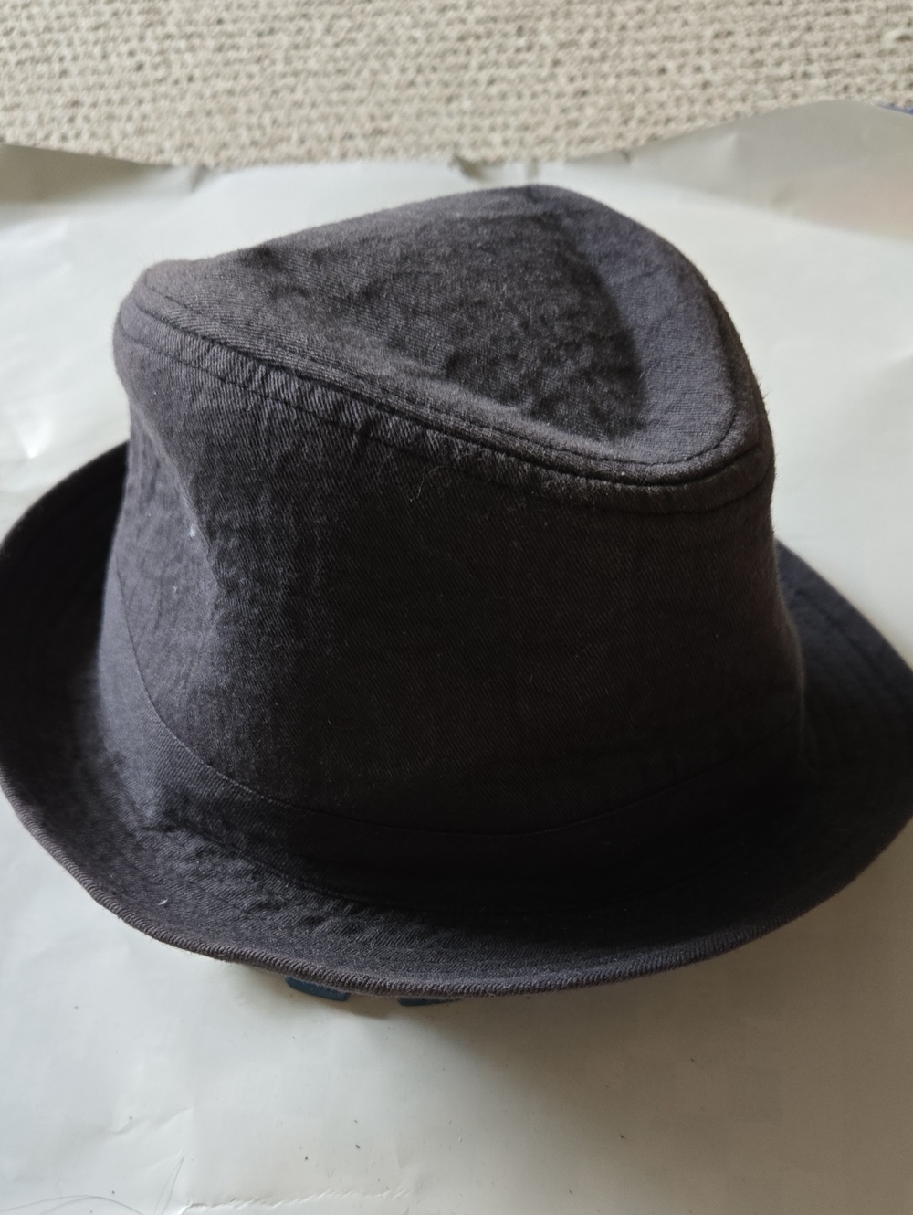 Zara Black Cotton Fedora Hat
